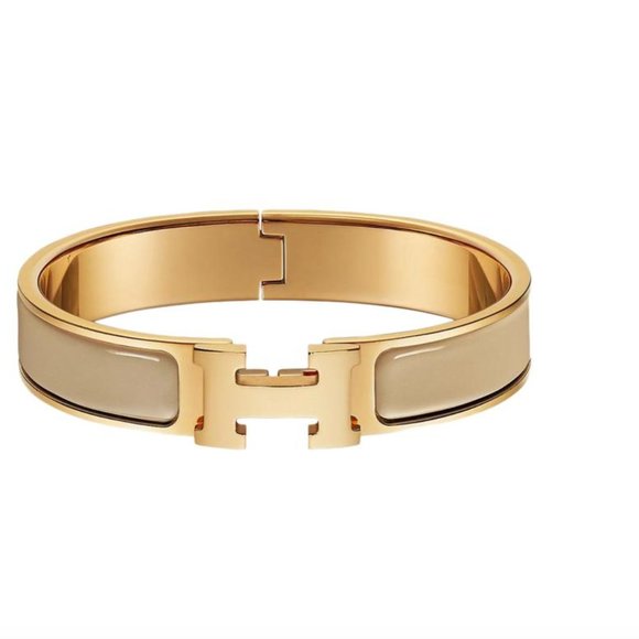 Brand New HERMES Clic H Bracelet Bangle in Marron Glace GHW